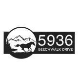 Custom Metal Horse running scene Metal Address Sign, House number, Outdoor Number Signage, Yard Sign Address Plate