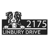 Custom Metal Border Collie dog cute puppy Metal Address Sign House number Hanging Address Plaque Yard Sign Outdoor decor