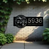 Custom Metal Cute Monkeys Wild animal wildlife Metal Address Sign, House number, Outdoor Number Signage, Yard Sign Address Plate