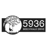Custom Metal Girl on Swing Metal Address Sign, House number, Outdoor Number Signage, Yard Sign Address Plate