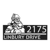 Custom Metal Santa Claus Metal Address Sign, House number, Outdoor Number Signage, Yard Sign Address Plate