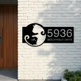 Custom Metal Yin Yang cat cute kitten pet Metal Address Sign, House number, Outdoor Number Signage, Yard Sign Address Plate