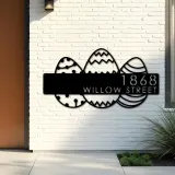 Custom Metal Easter eggs Metal Address Sign, House number, Outdoor Number Signage, Yard Sign Address Plate