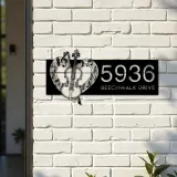 Custom Metal Love Violin music notes Metal Address Sign, House number, Outdoor Number Signage, Yard Sign Address Plate