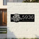Custom Metal Halloween Metal Address Sign Custom House number Hanging Address Plaque Yard Outdoor Sign