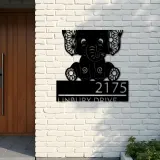 Custom Metal Cute Baby elephant Metal Address Sign, House number, Outdoor Number Signage, Yard Sign Address Plate