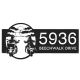 Custom Metal Biker brothers sunset Motocycle rider Metal Address Sign, House number, Outdoor Number Signage, Yard Sign Address Plate