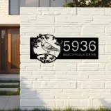 Custom Metal Pigeon bird on tree branch Metal Address Sign Custom Hanging Address Plaque House number Yard Sign Outdoor Sign