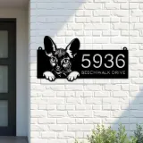 Custom Metal Sphynx Cute peeking cat kitten Metal Address Sign, House number, Outdoor Number Signage, Yard Sign Address Plate