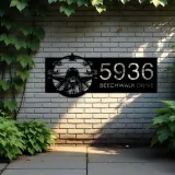 Custom Metal Jet pilot airplane fighter Metal Address Sign House number Hanging Address Plaque Yard Sign Outdoor