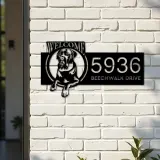 Custom Metal Cane Corso dog cute puppy welcome Metal Address Sign House number Hanging Address Plaque Yard Sign Outdoor decor