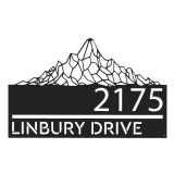 Custom Metal Mountain scene Metal Address Sign, House number, Outdoor Number Signage, Yard Sign Address Plate002