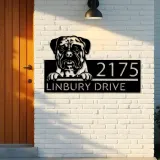 Custom Metal Bullmastiff dog cute puppy Metal Address Sign House number Hanging Address Plaque Yard Sign Outdoor decor