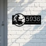 Custom Metal Halloween Cute flying witch Metal Address Sign Custom House number Hanging Address Plaque Yard Outdoor Sign