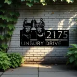 Custom Metal Llamas Metal Address Sign, House number, Outdoor Number Signage, Yard Sign Address Plate