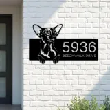 Custom Metal Oriental Shorthair Cute peeking cat Metal Address Sign, House number, Outdoor Number Signage, Yard Sign Address Plate