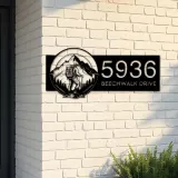 Custom Metal Hiker Camping mountain climbing Metal Address Sign, House number, Outdoor Number Signage, Yard Sign Address Plate