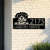 Custom Metal Bernese mountain dog cute puppy Metal Address Sign House number Hanging Address Plaque Yard Sign Outdoor decor