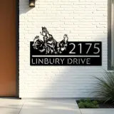 Custom Metal Chickens farmhouse ranch Metal Address Sign, House number, Outdoor Number Signage, Yard Sign Address Plate