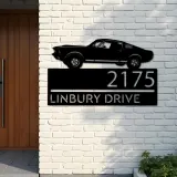 Custom Metal Muscle sport car Metal Address Sign, House number, Outdoor Number Signage, Yard Sign Address Plate