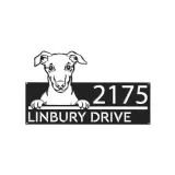 Custom Metal Whippet Dog Cute puppy Metal Address Sign House number Hanging Address Plaque Yard Sign Outdoor decor