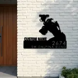 Custom Metal Football Player Custom Name Metal Address Sign, House number, Outdoor Number Signage, Yard Sign Address Plate