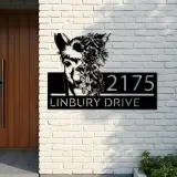 Custom Metal Floral Llama animal Metal Address Sign, House number, Outdoor Number Signage, Yard Sign Address Plate