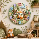 Woodland Forest Animals Kids Room Wall Clock
