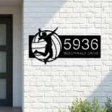 Custom Metal Female volleyball player Metal Address Sign, House number, Outdoor Number Signage, Yard Sign Address Plate