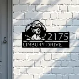 Custom Metal Poodle dog Puppy Metal Address Sign House number Hanging Address Plaque Yard Sign Outdoor decor