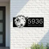 Custom Metal Hummingbird Flowers Metal Address Sign, House number, Outdoor Number Signage, Yard Sign Address Plate