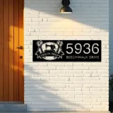 Custom Metal Tailor shop sewing machine Metal Address Sign, House number, Outdoor Number Signage, Yard Sign Address Plate