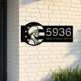 Custom Metal American Nurse Wearing Mask Metal Address Sign, House number, Outdoor Number Signage, Yard Sign Address Plate