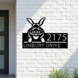 Custom Metal Peeking Rabbit Wild animal wildlife Metal Address Sign, House number, Outdoor Number Signage, Yard Sign Address Plate