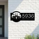 Custom Metal Jet fighter airplane US Airforce Metal Address Sign Custom House number Hanging Address Plaque Yard Sign Outdoor