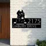 Custom Metal Cane corso dog Puppy Metal Address Sign House number Hanging Address Plaque Yard Sign Outdoor decor