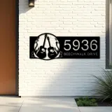 Custom Metal Guitar Guitarist Guitar Player Metal Address Sign, House number, Outdoor Number Signage, Yard Sign Address Plate