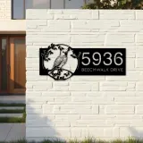 Custom Metal Budgerigar bird Metal Address Sign Custom Hanging Address Plaque House number Yard Sign Outdoor Sign