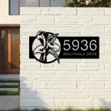 Custom Metal Flowers Metal Address Sign, House number, Outdoor Number Signage, Yard Sign Address Plate