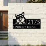 Custom Metal Peeking Fox Wild animal wildlife Metal Address Sign, House number, Outdoor Number Signage, Yard Sign Address Plate