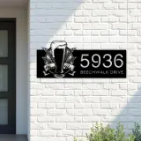 Custom Metal Beer Pub bar Metal Address Sign, House number, Outdoor Number Signage, Yard Sign Address Plate