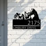 Custom Metal Chicken pig cow horse farmhouse Metal Address Sign House number Hanging Address Plaque Yard Sign Outdoor decor