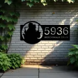 Custom Metal Jazz band musician Metal Address Sign, House number, Outdoor Number Signage, Yard Sign Address Plate