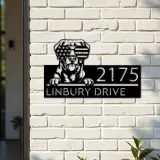 Custom Metal Chesapeake Bay retriever dog Puppy Metal Address Sign House number Hanging Address Plaque Yard Sign Outdoor decor