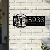 Custom Metal Golf club Golfer Girl Metal Address Sign, House number, Outdoor Number Signage, Yard Sign Address Plate