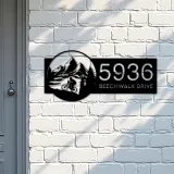 Custom Metal Mountain bike biker MTB Metal Address Sign, House number, Outdoor Number Signage, Yard Sign Address Plate