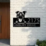 Custom Metal Bull terrier dog Puppy Metal Address Sign House number Hanging Address Plaque Yard Sign Outdoor decor