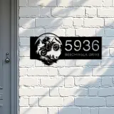 Custom Metal Motocross rider Mountain bike climbing Metal Address Sign, House number, Outdoor Number Signage, Yard Sign Address Plate