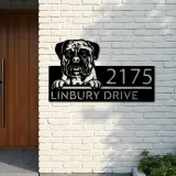 Custom Metal Bullmastiff dog cute puppy Metal Address Sign House number Hanging Address Plaque Yard Sign Outdoor decor