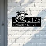 Custom Metal Peeking Sheep farm animal ranch Metal Address Sign, House number, Outdoor Number Signage, Yard Sign Address Plate
